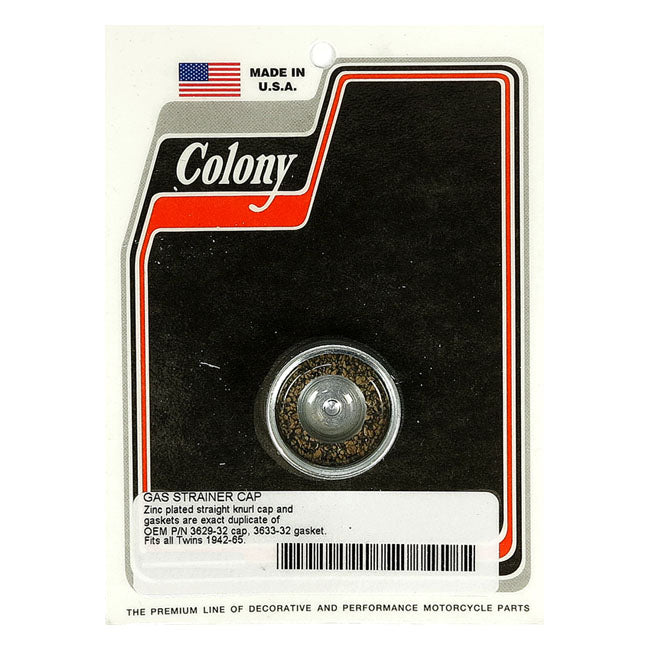 Colony Gas Strainer Cap. 42-65 Style. Zinc – 1942–1965 H-D