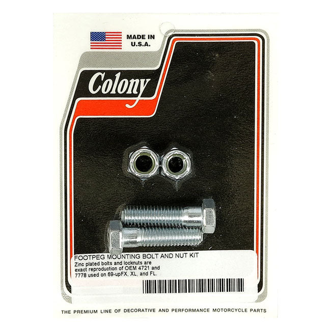 Colony Foot Peg Mount Kit. Zinc – 69-Up Big Twin; XL Sportster. 3/8-16…