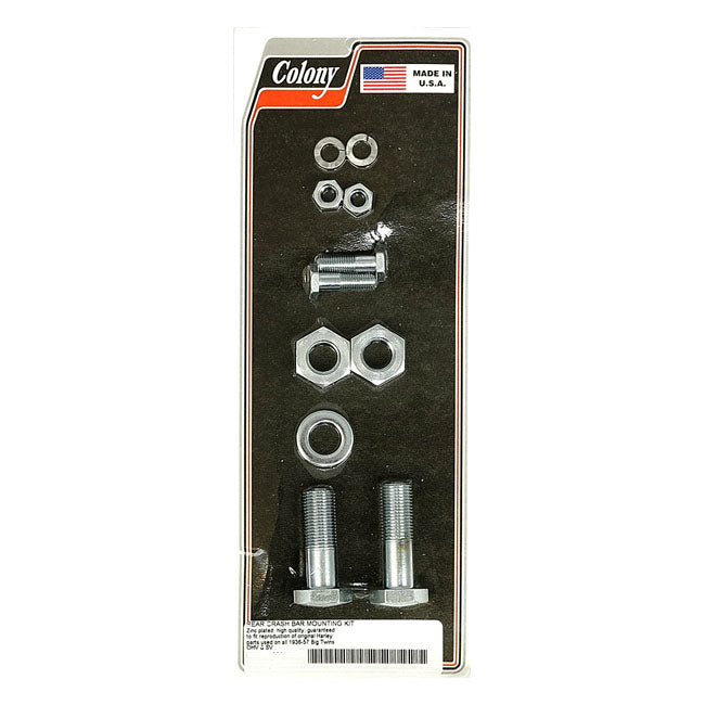 Colony Engine Guard Mount Kit. Zinc Plated – 1936–1957 OHV & Flathead Big Twin Models
