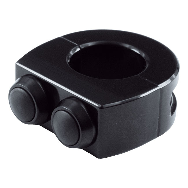 Mo.Switch 2 Push Button Housing 1" H/B, Black