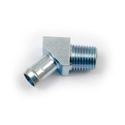 S&S Oil Hose Fitting, 45 Degrees. 1/4" NPT to 3/8". Chrome – 1987–1990 SOFTAIL