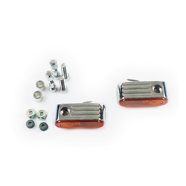 MCS Lango, Turn Signals. Chrome. Amber Lens. SF