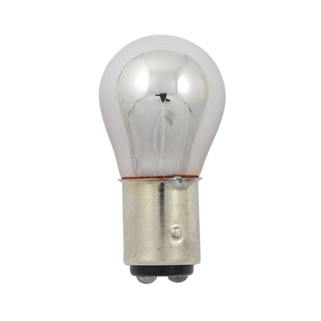 MCS Light Bulb #1157. 12V 21/5W. Amber Glass/Chrome