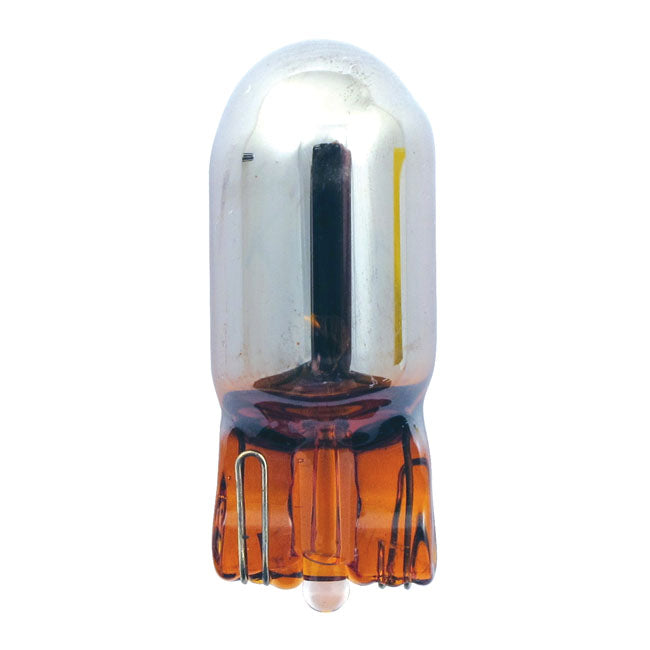 MCS Light Bulb #194. 12V 5W. Amber Glass/Chrome