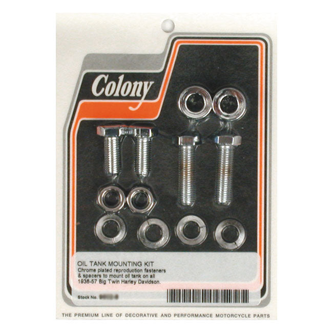 Colony Oil Tank Mount Kit. Chrome – 1936–1957 Big Twin