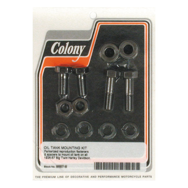 Colony Oil Tank Mount Kit. Black – 1936–1957 Big Twin