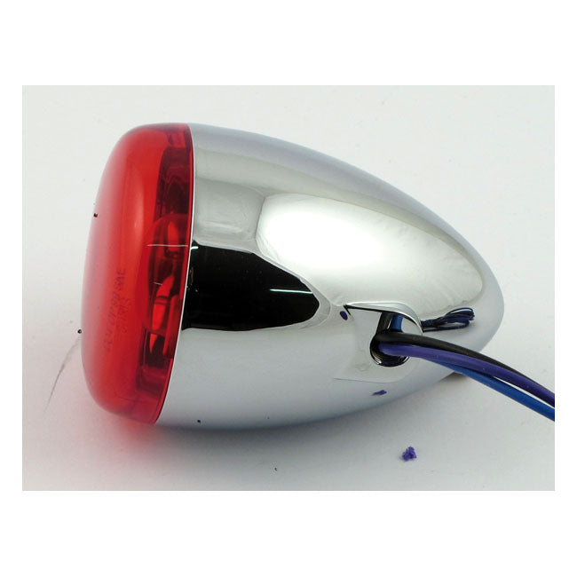 Chris Products Bullet Turn Signal. Chrome. Red Lens