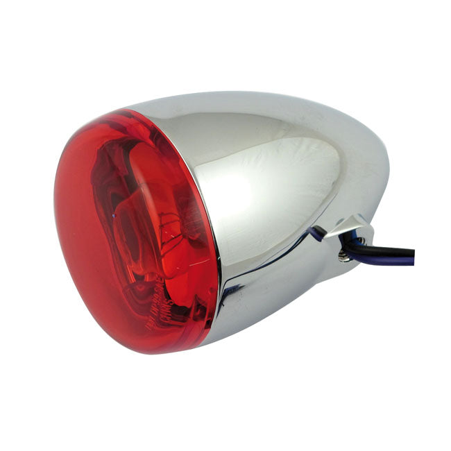 Chris Products Bullet Turn Signal. Chrome. Red Lens