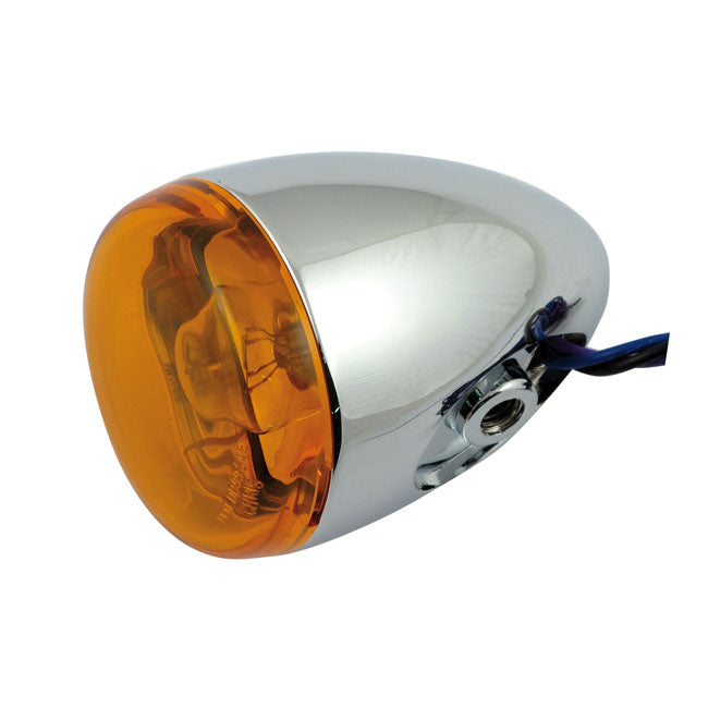 Chris Products Bullet Turn Signal. Chrome. Amber Lens. Rear