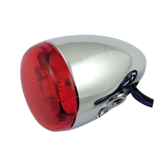 Chris Products Bullet Turn Signal. Chrome. Red Lens