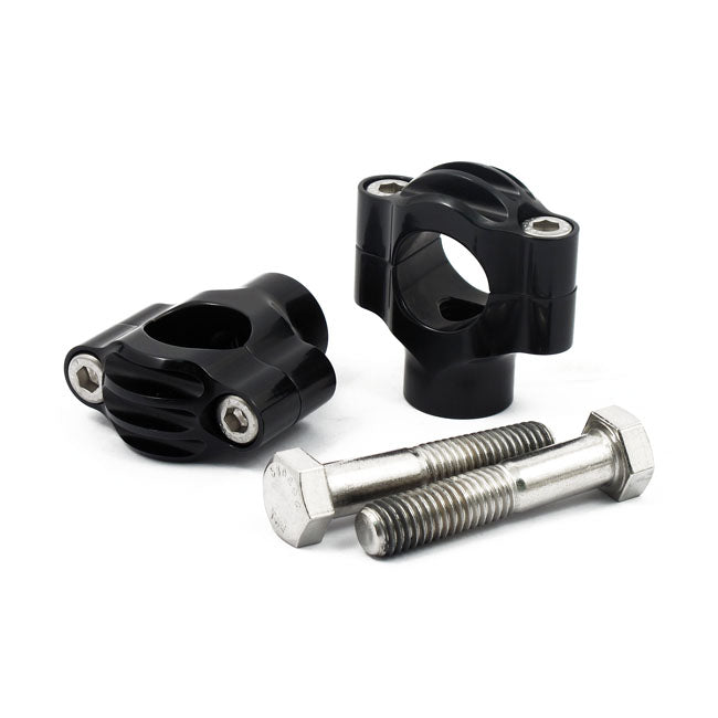 Rough Crafts Finned Risers for 1" Handlebars. Black