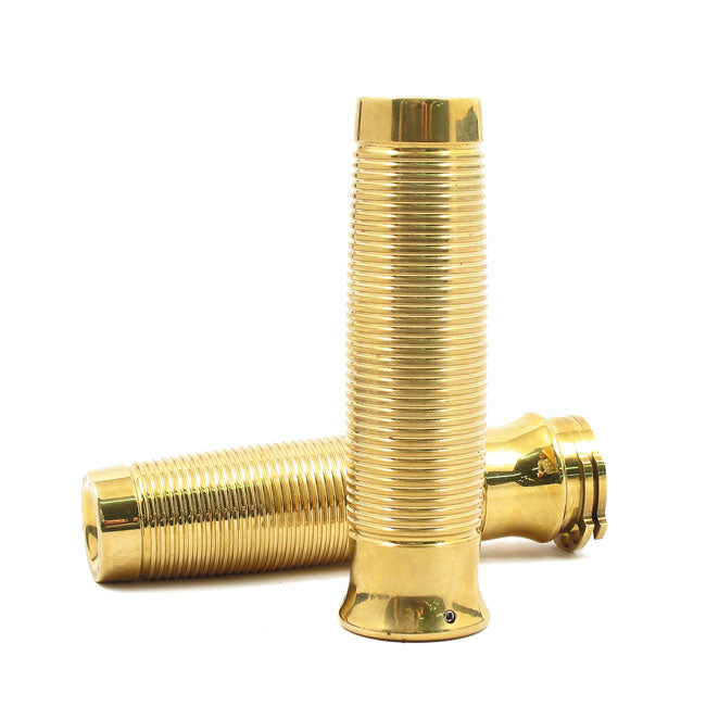 Rough Crafts, Groove Grips For 1" Handlebars. Brass for 74-20 H-D With Single Or Dual Throttle Cables (Excl. Street)