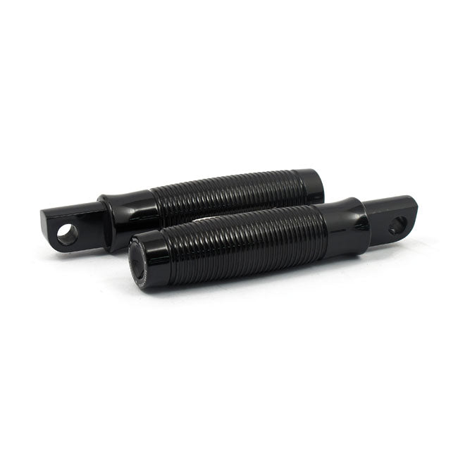 Rough Crafts, Groove Footpegs. Black for All H-D With Traditional Male Mount