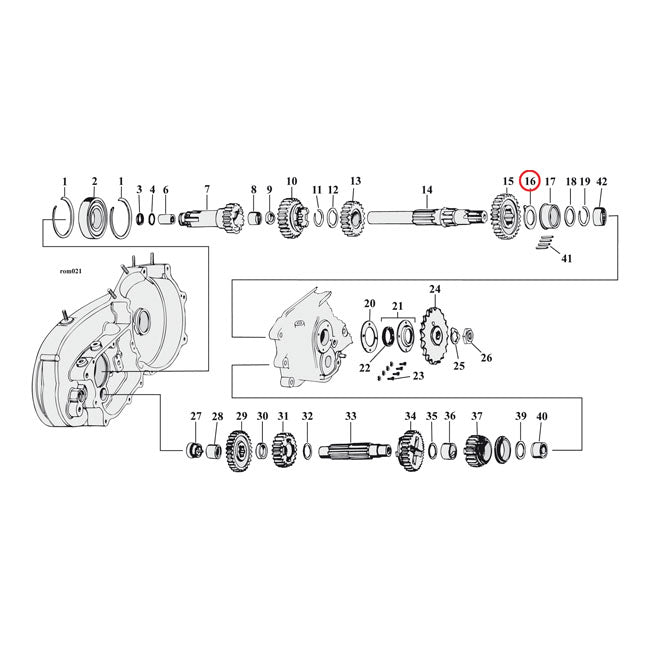 MCS Thrust Washer, Transmission Mainshaft, Right Side .0795" – L1984–1990 4-Speed XL Sportster