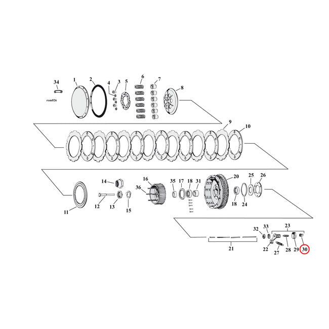MCS Lock Nut, Clutch Adj. Screw – 1954–1970 K; XL Sportster