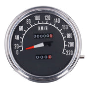 MCS FL Speedometer, ''74-84 Face'', Black. 2:1 Kmh