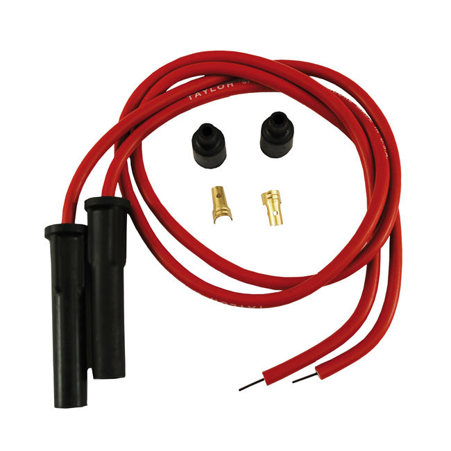 Taylor 8 mm Pro Comp Univ. Spark Plug Wire Kit. Red – Universal for Pre-Twin Cam Style Coils