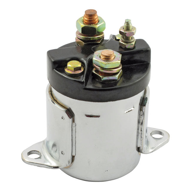 Standard Co. solenoid (dual bracket). Chrome 80-88 FLT, FXR 5-Speed models (excl. 5-speed Softail)