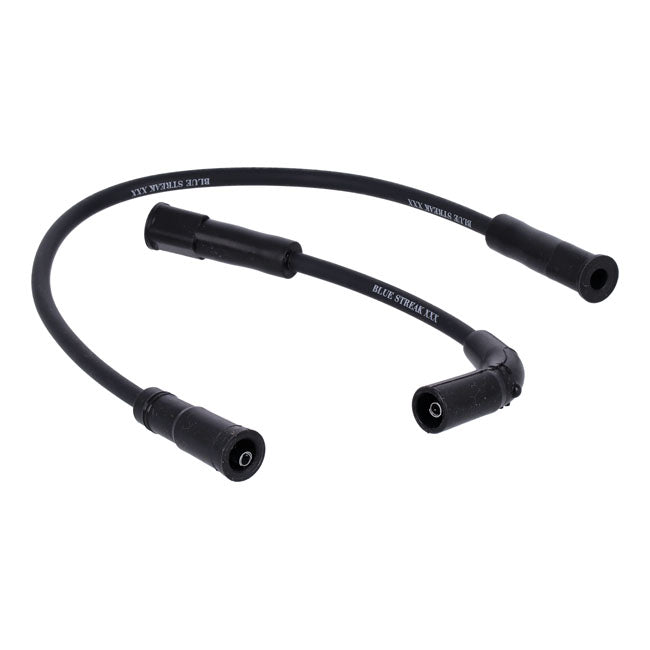 Standard Blue Streak, XXX Spark Plug Wire Set. Black, White Print – 2007–2022 XL Sportster