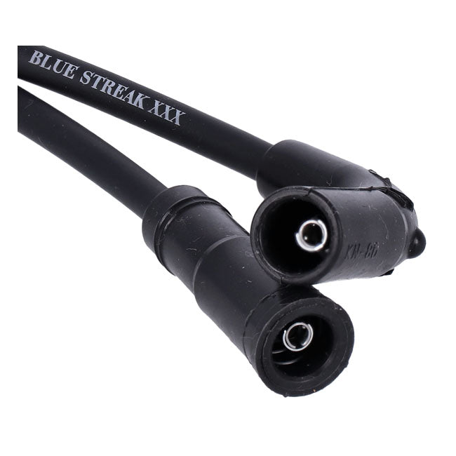Standard Blue Streak, XXX Spark Plug Wire Set. Black, White Print – 2007–2022 XL Sportster