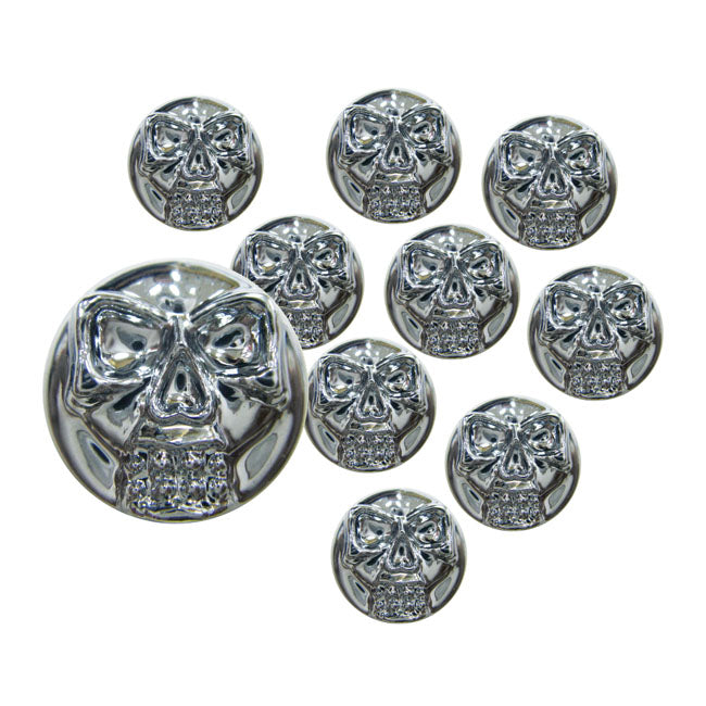Motorcycle Storehouse Chrome Head Bolt Cover With Skull