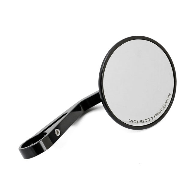 MCS Montana Round Mirror, Clamp-on, L&R. Black