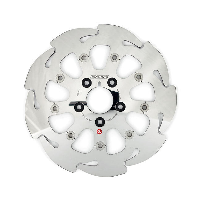 Braking Floating 9-Spoke Wave Brake Rotor 11.5", Front Left – Upto 99 Big Twin