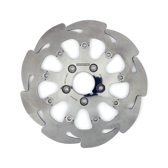 Braking Floating 9-Spoke Wave Brake Rotor 11.5", Front Right – Upto 99 Big Twin