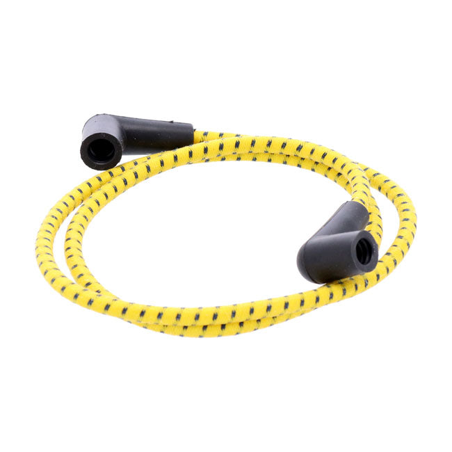MCS Universal 40" Spark Plug Wire Set. Cotton Cloth Yellow/Black – Universal with Pre-1999 Style Coil