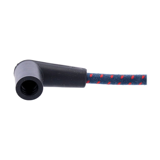 MCS Universal 40" Spark Plug Wire Set. Cotton Cloth Blue/Red – Universal with Pre-1999 Style Coil