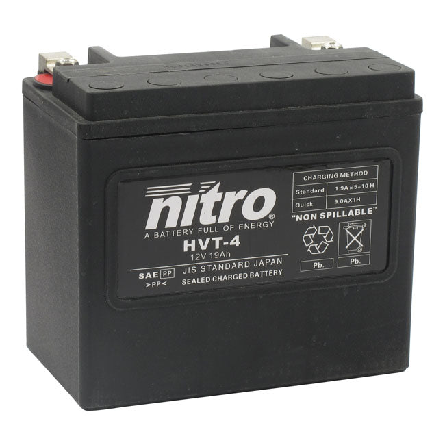 Nitro Agm Hvt Battery, 12 Volt for 91-96 Softail, Dyna