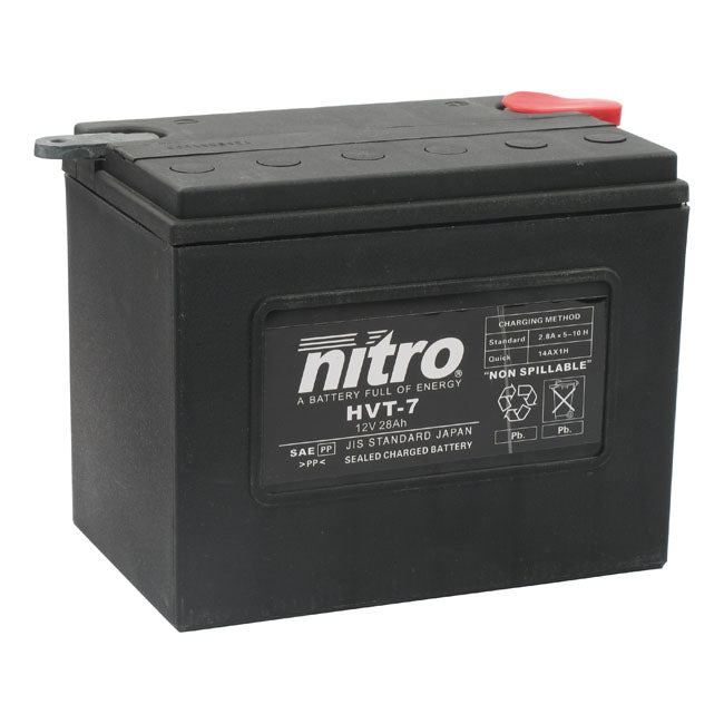 Nitro Agm Hvt Battery, 12 Volt for 65-84 Fl; 67-78 XL; 64-73 45" Servicar