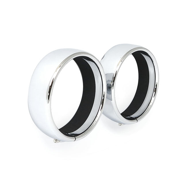 MCS Recessed Trim Rings. 4.5" Spotlamp. Chrome – 1962–2025 H-D with Passing Lamp Kit