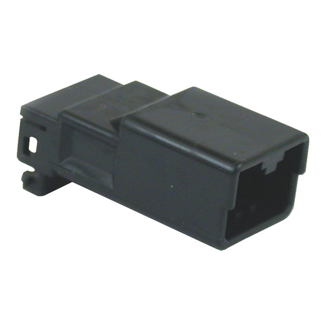 Namz AMP 040 Series Connector. Black, Receptacle, 4-Pin – Various 2001–2025 H-D Models