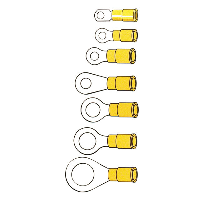 Standard Connectors, Ring Terminal PVC, Crimp. Yellow 3.5mm – Universal