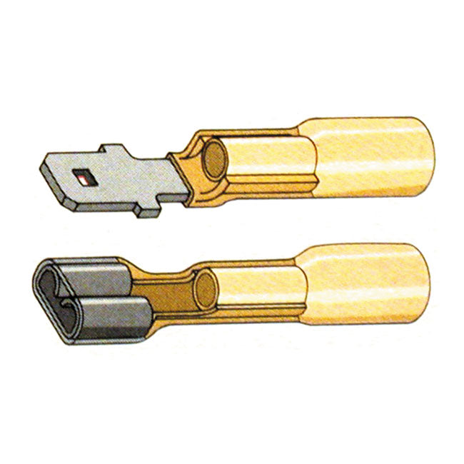 Standard Slide-on Terminal Connectors 1/4". Yellow