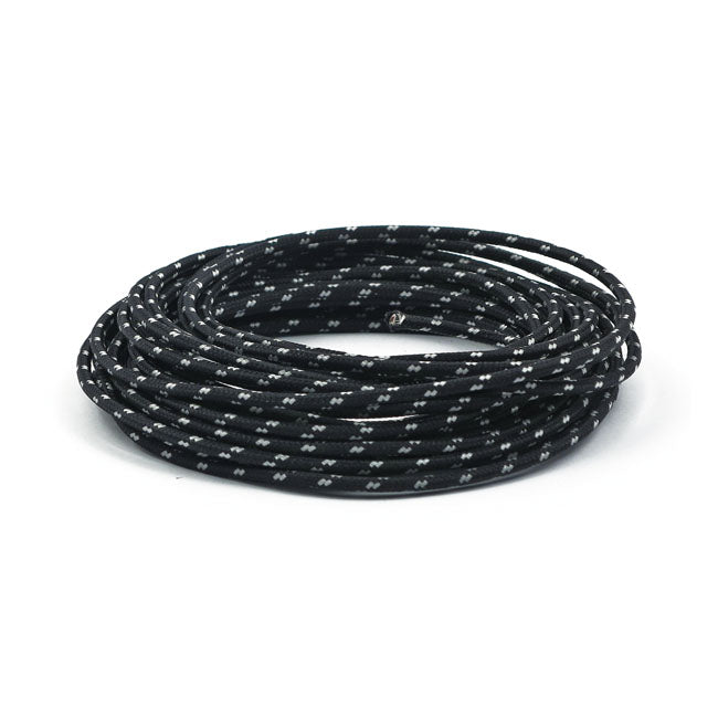 MCS Classic Cloth Covered Wiring, 25Ft. Roll. Black/White
