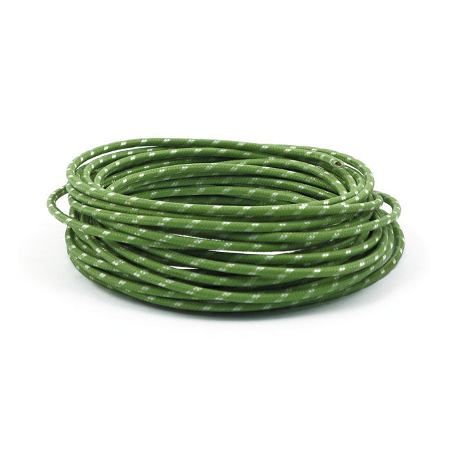 MCS Classic Cloth Covered Wiring, 25Ft. Roll. Green/White