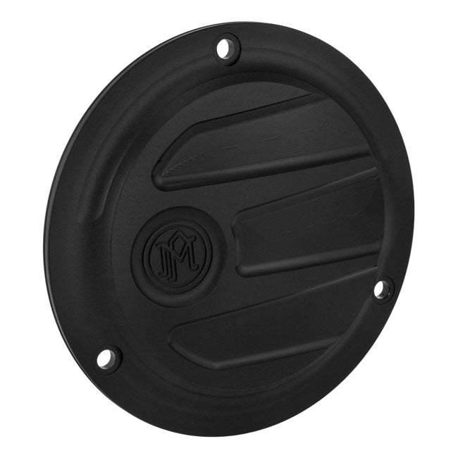 Pm Scallop Derby Cover Black Ops for 70-98 Big Twin