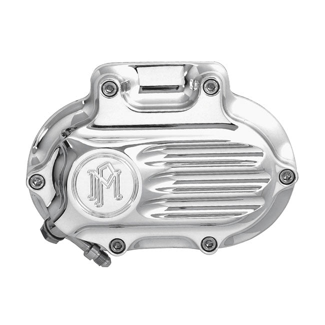Pm Transmission End Cover Fluted, Hydraulic. Polished for 06-17 Dyna; 07-17 Softail; 07-13 Touring; 14-16 FLHR/C Touring Without Fairing