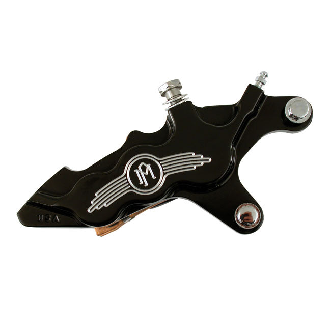 Performance Machine 6-P 112x6B Caliper. Bolt-on, 11.5" Right Front. Black CC – Right Front: 2000–2014 Softail…