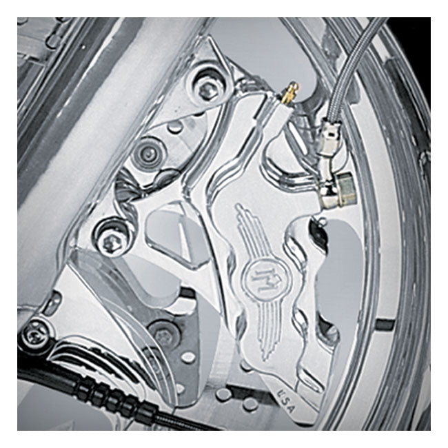 Performance Machine 6-P 112x6B Caliper. Bolt-on, 11.5" Left Front. Polished – 1984–1999 Big Twin; XL Sportster