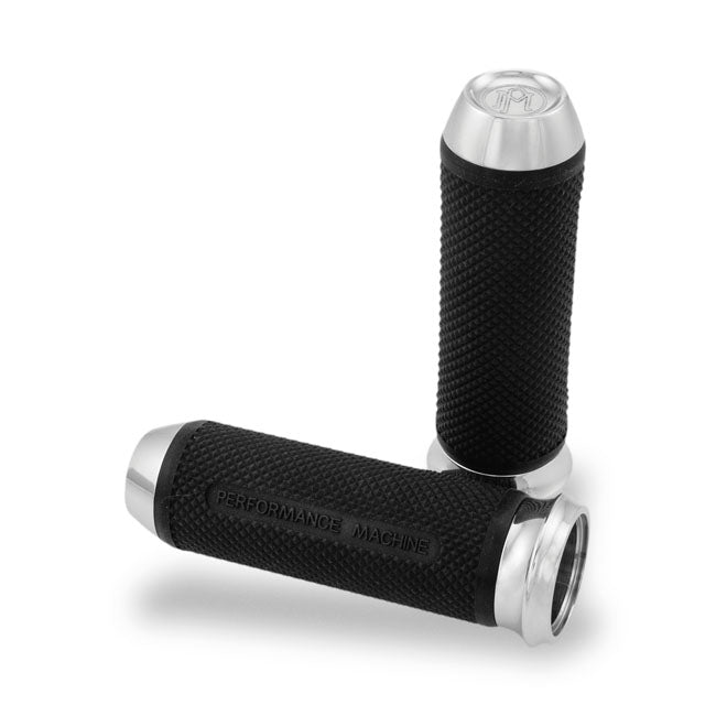 Performance Machine Elite Handlebar Grip Set. Chrome – 1974–2022 H-D with Single or Dual…