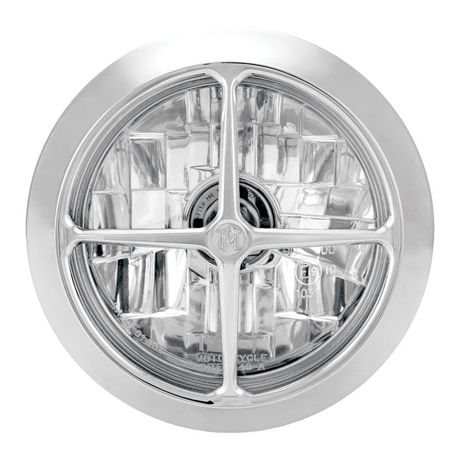 Pm 5-3/4 Inch Cross Bar Headlight Assy for 84-15 FXST; Custom Applications