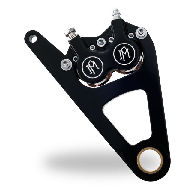 Performance Machine Right Front 4-P Caliper Bracket, 11.5". Black – 2000–2006 FXSTS