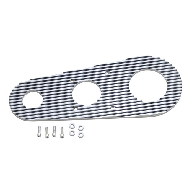 Covington's, Covers For BDL Belt Drives. Finned, Chrome for Softail & Dyna With BDL 3" Open Belt Drives