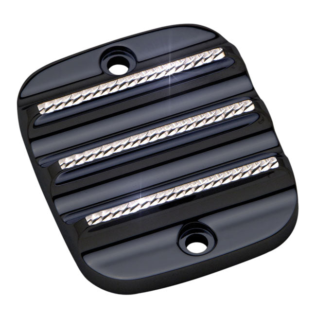 Covington's Handlebar Master Cylinder Cover, Black Diamond for 96-05 Softail, Dyna; 96-04Touring; 96-03XL; 02-05V-Rod