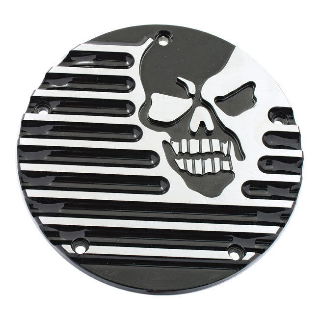 Covington's Alu Derby Cover, Skull for 99-17 Dyna; 99-18 Softail (Excl. 2018 FLSB); 99-15 Touring, Trike (Excl. 2015 FLHTCUL, FLHTKL)