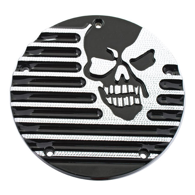 Covington's Alu Derby Cover, Skull for 99-17 Dyna; 99-18 Softail (Excl. 2018 FLSB); 99-15 Touring, Trike (Excl. 2015 FLHTCUL, FLHTKL)