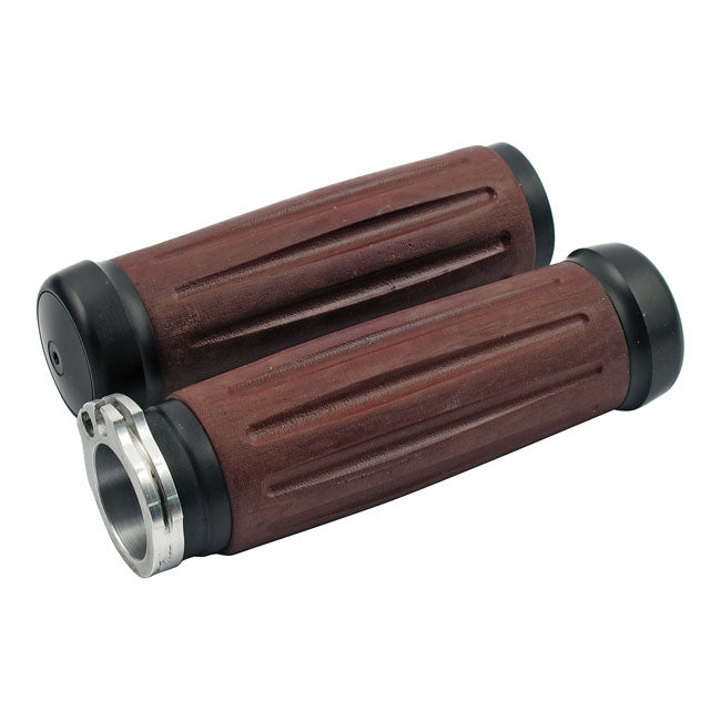Riverside Custom Bakelite® Retro Handlebar Grip Set. Black – 1996–2022 H-D with Dual Throttle Cables